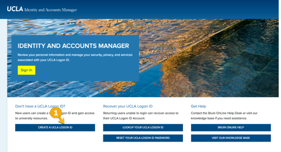 Screenshot of Create Account Page