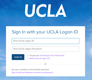 UCLA log on screen